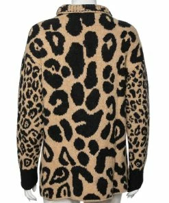 Top 10 💯 Stella McCartney Beige Leopard Print Cotton & Alpaca Intarsia Knit Sweater S For 👩 Women 🥰 -Stella McCartney Shop luxury women stella mccartney used clothes p595758 006