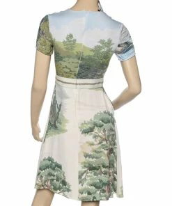 Cheapest 🎉 Stella McCartney Multicolor Printed Crepe Lurex Trim Midi 👗 Dress S For 👩 Women ⭐ -Stella McCartney Shop luxury women stella mccartney used clothes p596402 003