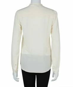 Best reviews of 😍 Stella McCartney Cream Silk Long Sleeve Blouse S For 👩 Women ✨ -Stella McCartney Shop luxury women stella mccartney used clothes p59684 003