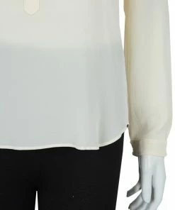 Best reviews of 😍 Stella McCartney Cream Silk Long Sleeve Blouse S For 👩 Women ✨ -Stella McCartney Shop luxury women stella mccartney used clothes p59684 006