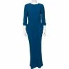 Flash Sale 🛒 Stella McCartney Blue Stretch Cady Gathered Waist Maxi 👗 Dress M For 👩 Women 😀 -Stella McCartney Shop luxury women stella mccartney used clothes p598118 009