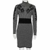 Brand new ⌛ Stella McCartney Grey Houndstooth Patterned Wool & Lace Inset 👗 Dress M For 👩 Women 🤩