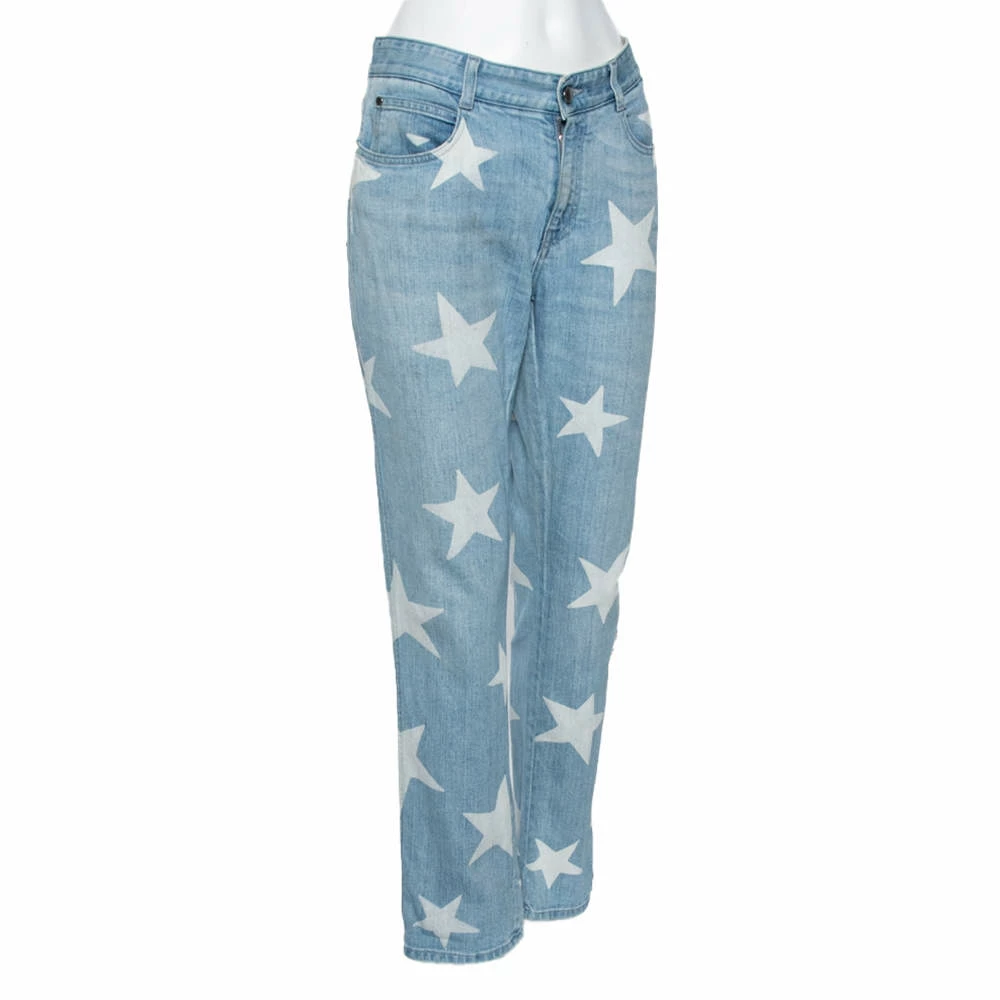 Hot Sale 🥰 Stella McCartney Blue & Cream Star Print Denim Boyfriend 👖 Jeans M For 👩 Women 🎉 4 Hot Sale 🥰 Stella McCartney Blue & Cream Star Print Denim Boyfriend 👖 Jeans M For 👩 Women 🎉 - Image 2