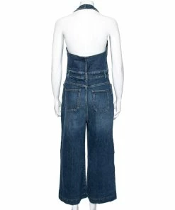 Wholesale 🧨 Stella McCartney Blue Denim Halterneck Jumpsuit M For 👩 Women 🤩 -Stella McCartney Shop luxury women stella mccartney used clothes p601794 002