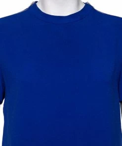 Cheapest 😀 Stella McCartney Blue Crepe Zip Detail Top M For 👩 Women 😀 -Stella McCartney Shop luxury women stella mccartney used clothes p603925 006