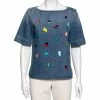 Discount 🔥 Stella McCartney Blue Denim Crystal Embellished Top M For 👩 Women 😍 -Stella McCartney Shop luxury women stella mccartney used clothes p605747 005