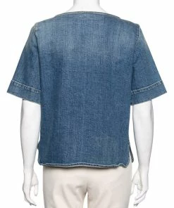 Discount 🔥 Stella McCartney Blue Denim Crystal Embellished Top M For 👩 Women 😍 -Stella McCartney Shop luxury women stella mccartney used clothes p605747 007