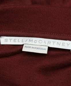 Discount 🧨 Stella McCartney Burgundy Cotton Knit Smocked Detail Sweatshirt M For 👩 Women 🌟 -Stella McCartney Shop luxury women stella mccartney used clothes p605954 005
