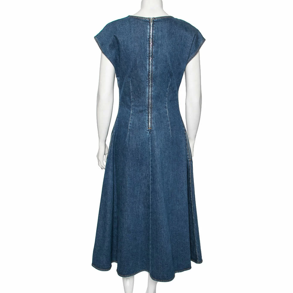 Top 10 ⌛ Stella McCartney Blue Denim V-Neck Midi 👗 Dress M For 👩 Women 😍 5 Top 10 ⌛ Stella McCartney Blue Denim V-Neck Midi 👗 Dress M For 👩 Women 😍 - Image 3