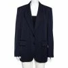 Discount ⭐ Stella McCartney Navy Blue Wool Single Breasted Blazer L For 👩 Women 👏