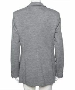 Wholesale 👍 Stella McCartney Grey Wool Double Breasted Blazer M For 👩 Women 🌟 -Stella McCartney Shop luxury women stella mccartney used clothes p611512 003