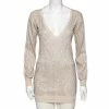 Hot Sale ⭐ Stella McCartney Beige Embellished Wool V-Neck Jumper S For 👩 Women ❤️ -Stella McCartney Shop luxury women stella mccartney used clothes p613554 003