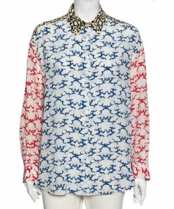 Coupon 👍 Stella McCartney Multicolor Printed Silk Button Front 👚 Shirt M For 👩 Women 🛒