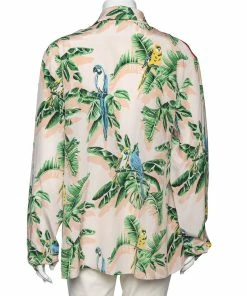 Hot Sale ❤️ Stella McCartney Multicolor Parrot Printed Silk Button Front 👚 Shirt L For 👩 Women ⭐ -Stella McCartney Shop luxury women stella mccartney used clothes p614095 002