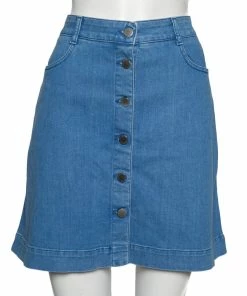 Buy 🥰 Stella McCartney Blue Denim Button Front Short 👗 Skirt M For 👩 Women ❤️