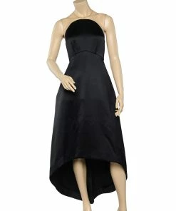 Best reviews of ❤️ Stella McCartney Black & Cream Tulle & Sateen Asymmetric Hem 👗 Dress S For 👩 Women 🎉