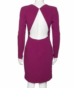 Best Pirce 👍 Stella McCartney Purple Crepe Cut Out Detail Mini 👗 Dress M For 👩 Women 😉 -Stella McCartney Shop luxury women stella mccartney used clothes p617591 002
