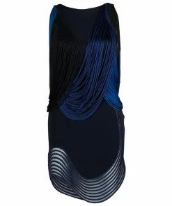 Best deal 🌟 Stella McCartney Blue And Black Ombre Fringed 👗 Dress S For 👩 Women 🌟