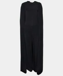 Coupon 👍 Stella McCartney Black Crepe Cape Back Jumpsuit S For 👩 Women 💯