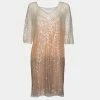 Best deal 👍 Stella McCartney Beige Ombre Sequin Embellished Tulle Short 👗 Dress M For 👩 Women ✔️