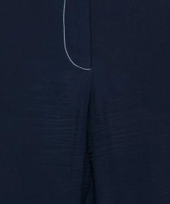 Hot Sale 🧨 Stella McCartney Navy Blue Silk Straight Leg Pants M For 👩 Women 🔔 -Stella McCartney Shop luxury women stella mccartney used clothes p629769 007
