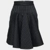 Best Sale 👏 Stella McCartney Black Cotton Striped Flared Mini 👗 Skirt S For 👩 Women 🔥