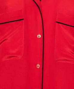 Best Sale 👏 Stella McCartney Red Silk Front Pocket 👕 Shirt M For 👩 Women 🤩 -Stella McCartney Shop luxury women stella mccartney used clothes p634350 005