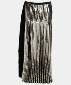 Coupon 🤩 Stella McCartney Black And Gold Crepe Pleated Carmen 👗 Skirts M For 👩 Women ⭐