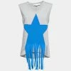 Best Pirce 🔥 Stella McCartney Grey Cotton Fringed Star Detail Tank Top S For 👩 Women 🌟 -Stella McCartney Shop luxury women stella mccartney used clothes p642279 002