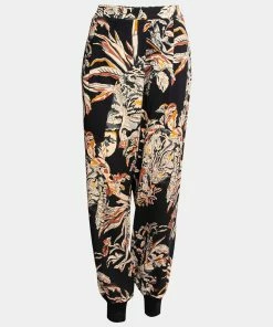 Wholesale 🤩 Stella McCartney Multicolor Printed Crepe Rib Knit Trimmed Joey Trousers L For 👩 Women 👍