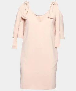 New 😍 Stella McCartney Pink Crepe Cold Shoulder Mini 👗 Dress XS For 👩 Women 🎁