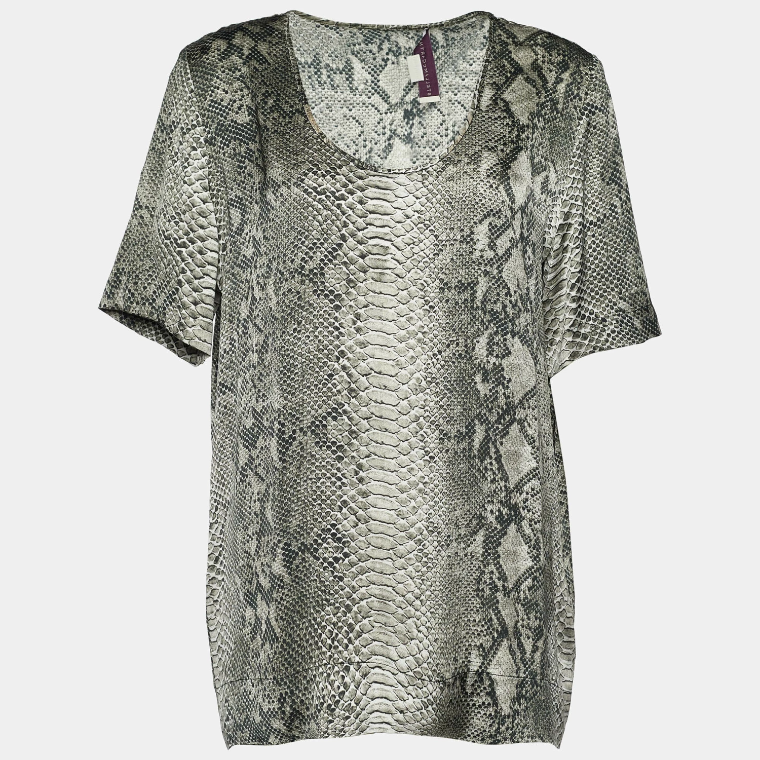 Best deal 🎉 Stella McCartney Grey Snakeskin Print Silk Blouse M For 👩 Women ✨ 3 Best deal 🎉 Stella McCartney Grey Snakeskin Print Silk Blouse M For 👩 Women ✨