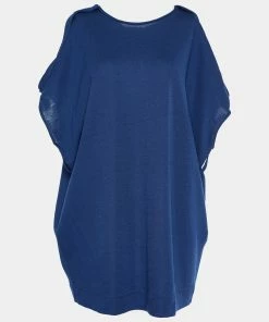 Wholesale 😍 Stella McCartney Navy Blue Epaulette Detail Sleeveless Top XS For 👩 Women ✨