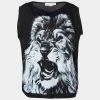 Top 10 🔥 Stella McCartney Black Jersey Sleeveless Lion Print T-Shirt M For 👩 Women 🌟 -Stella McCartney Shop luxury women stella mccartney used clothes p654752 001