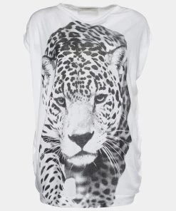Buy 💯 Stella McCartney White Cotton Leopard Print Top S For 👩 Women 👍