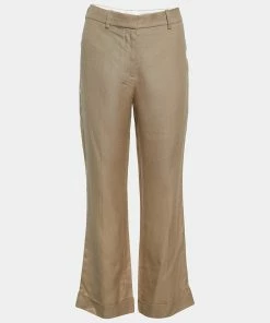 Cheap ✔️ Stella McCartney Beige Cuffed Hem Trousers M For 👩 Women 🤩