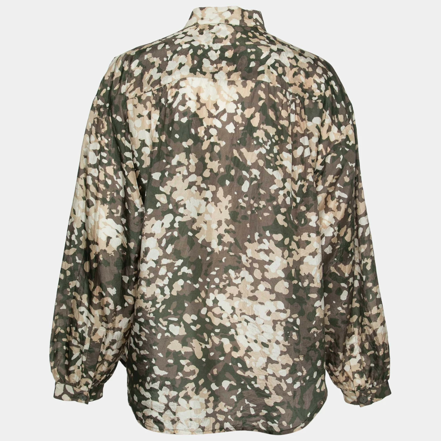 Buy โ Stella McCartney Green Camouflage Print Silk Pocketed Button Front Blouse M For ๐ฉ Women ๐ 4 Buy โ Stella McCartney Green Camouflage Print Silk Pocketed Button Front Blouse M For ๐ฉ Women ๐ - Image 2