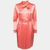Discount 😉 Stella McCartney Coral Pink Silk Satin Bow Detail Pleated 👗 Dress M For 👩 Women ⭐ -Stella McCartney Shop luxury women stella mccartney used clothes p667100 001