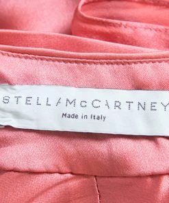 Discount 😉 Stella McCartney Coral Pink Silk Satin Bow Detail Pleated 👗 Dress M For 👩 Women ⭐ -Stella McCartney Shop luxury women stella mccartney used clothes p667100 002
