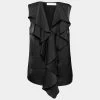 Cheapest 👏 Stella McCartney Black Silk Ruffle Front Sleeveless Top M For 👩 Women ✔️ -Stella McCartney Shop luxury women stella mccartney used clothes p669483 001