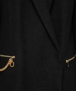 Flash Sale ✨ Stella McCartney Black Wool Chain Embellished 🧥 Coat L For 👩 Women 👍 -Stella McCartney Shop luxury women stella mccartney used clothes p670006 006