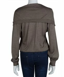 Promo ⭐ Stella Mccartney Brown Cashmere Draped Collar Buttondown Cardigan M For 👩 Women 💯 -Stella McCartney Shop luxury women stella mccartney used clothes p67075 003