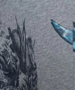 Coupon ⭐ Stella McCartney Grey Shark Print Melange Cotton Crew Neck T-Shirt M For 👩 Women ⌛ -Stella McCartney Shop luxury women stella mccartney used clothes p678009 003