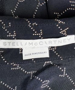 Best Sale 🔥 Stella McCartney Navy Blue Striped Monogram Print Silk Odette 👚 Shirt M For 👩 Women 🔥 -Stella McCartney Shop luxury women stella mccartney used clothes p686439 004