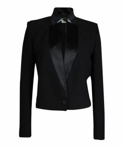 Top 10 👏 Stella McCartney Black Satin Lapel Detail Blazer M For 👩 Women 😉