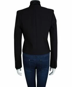 Top 10 👏 Stella McCartney Black Satin Lapel Detail Blazer M For 👩 Women 😉 -Stella McCartney Shop luxury women stella mccartney used clothes p68702 0003