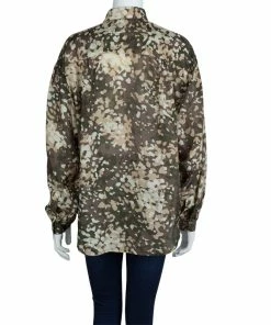 Hot Sale ✔️ Stella McCartney Camouflage Print Button Down Silk 👚 Shirt M For 👩 Women 💯 -Stella McCartney Shop luxury women stella mccartney used clothes p70270 003