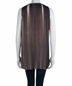 Brand new 🛒 Stella McCartney Pink And Black Plisse Sleeveless Top XS For 👩 Women ⭐ -Stella McCartney Shop luxury women stella mccartney used clothes p73695 003