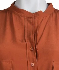 Top 10 💯 Stella McCartney Brick Orange Long Sleeve Silk Blouse L For 👩 Women ✨ -Stella McCartney Shop luxury women stella mccartney used clothes p79509 004