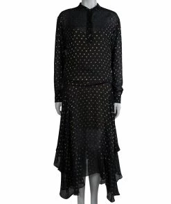 Outlet 🥰 Stella McCartney Black Gold Dot Maxi 👗 Dress S For 👩 Women 👏 -Stella McCartney Shop luxury women stella mccartney used clothes p80244 002